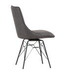 Studded Back Chair with Ornate Legs - Grey - Image 9