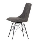 Studded Back Chair with Ornate Legs - Grey - Image 8