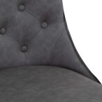 Studded Back Chair with Ornate Legs - Grey - Image 5