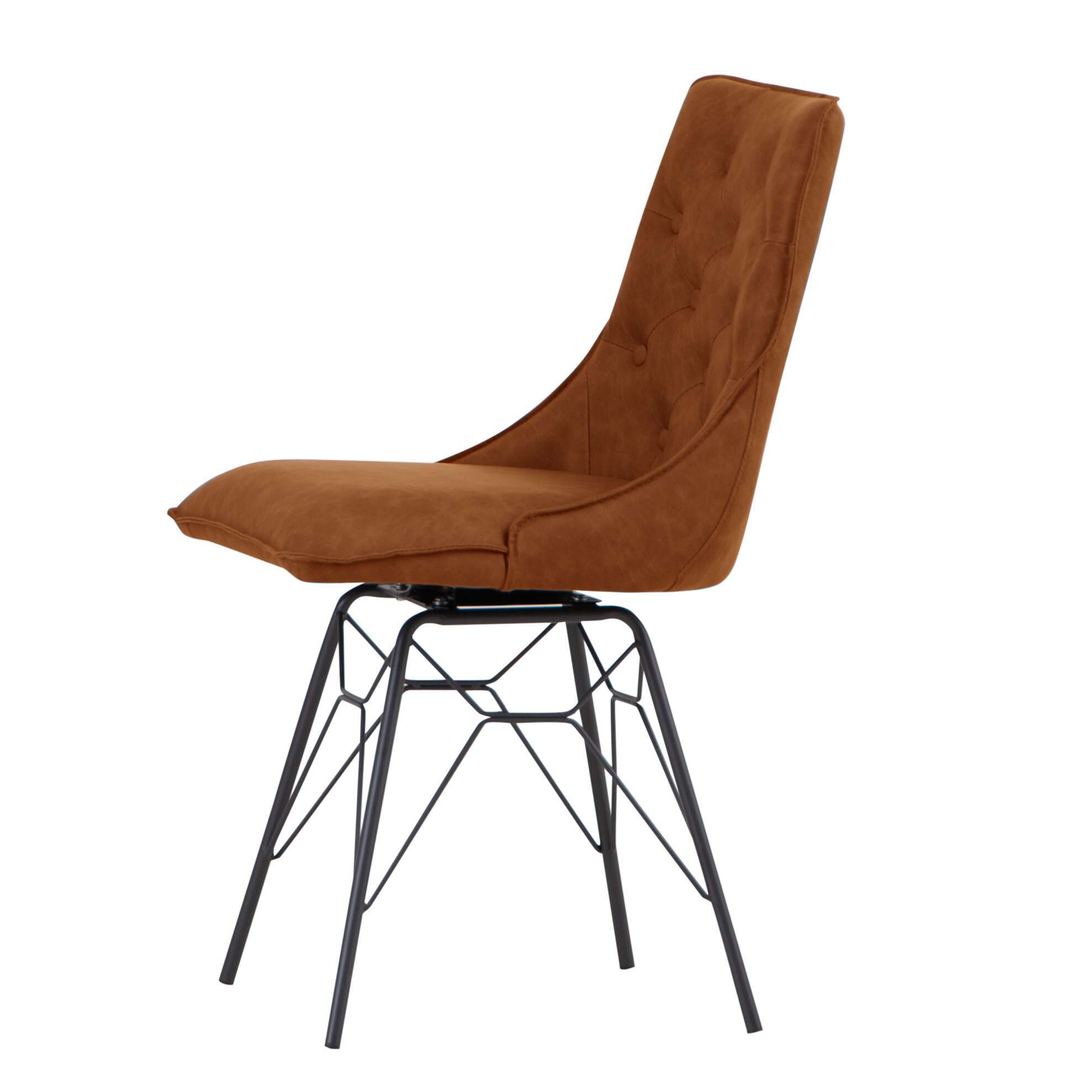 Studded Back Chair with Ornate Legs - Tan - Image 8
