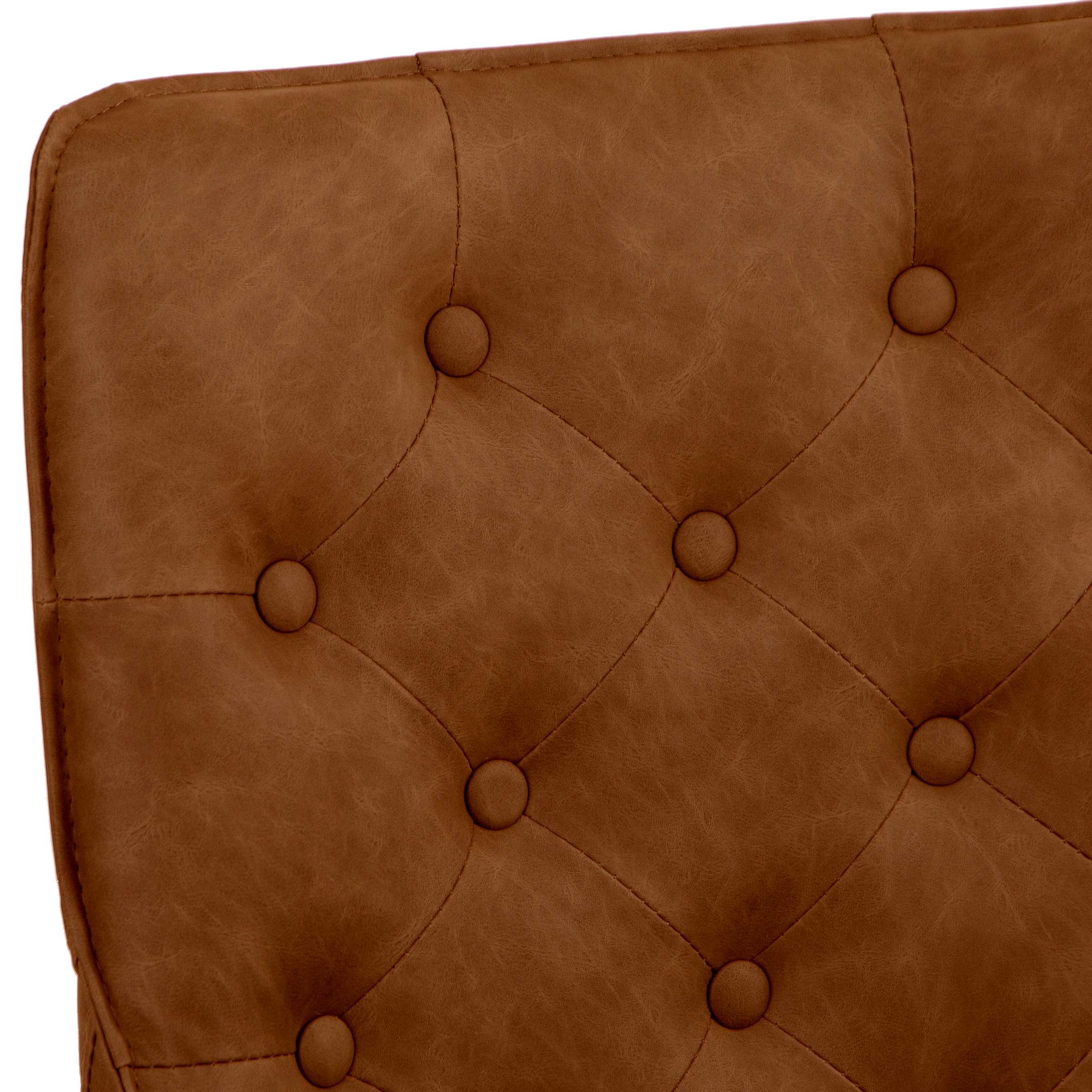 Studded Back Chair with Ornate Legs - Tan - Image 6