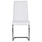 Diamond Stitch Dining Chair, Chrome Legs - White - Image 9