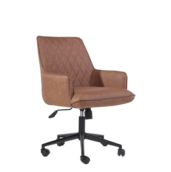 Diamond Stitch Office Chair - Tan