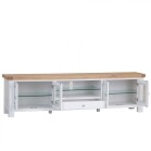 Extra Large Oak TV Unit in White - Image 4
