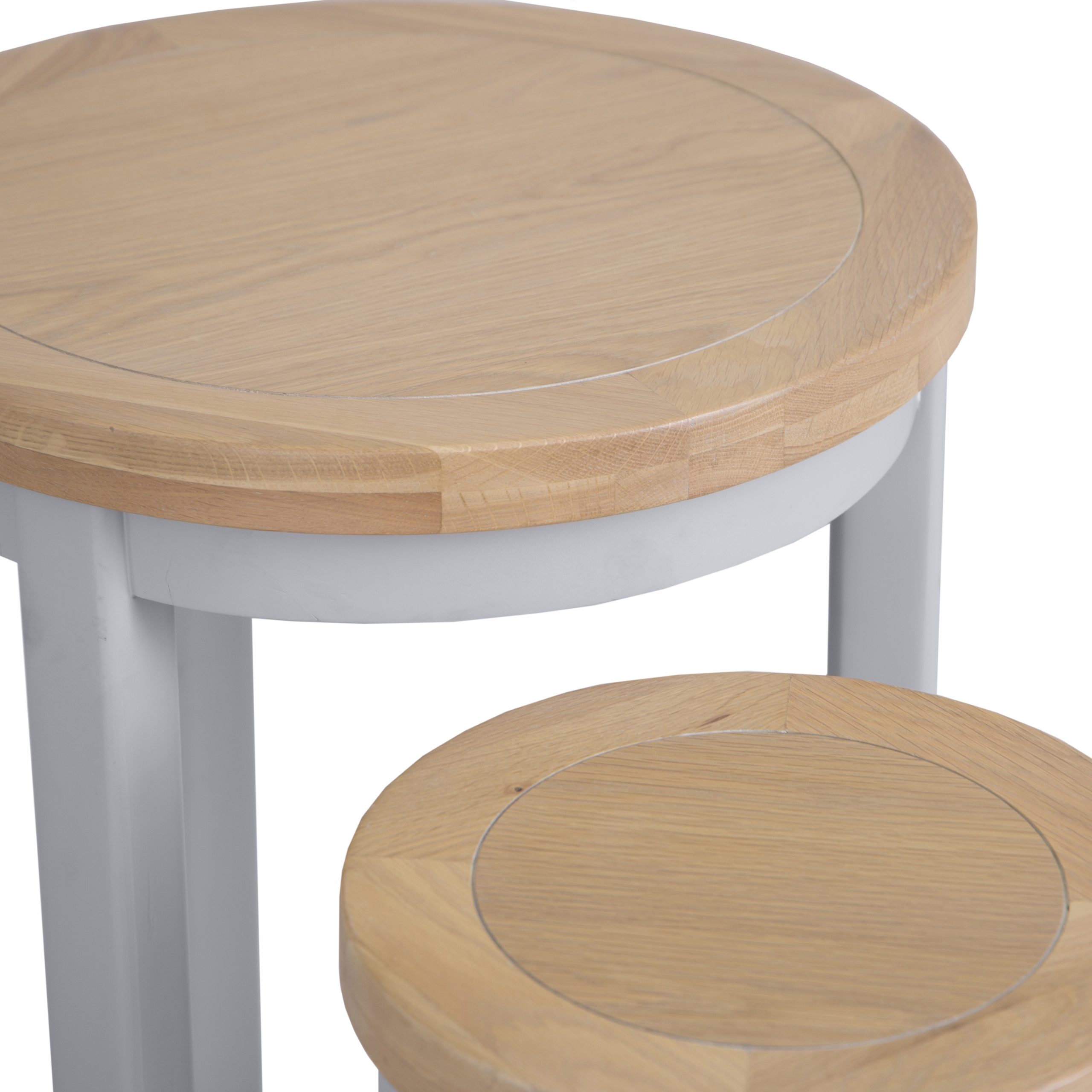 Contemporary Set of 2 Grey Nesting Tables | Space-Saving - Image 4