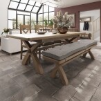 2.0m Cross Leg Dining Table - Image 5