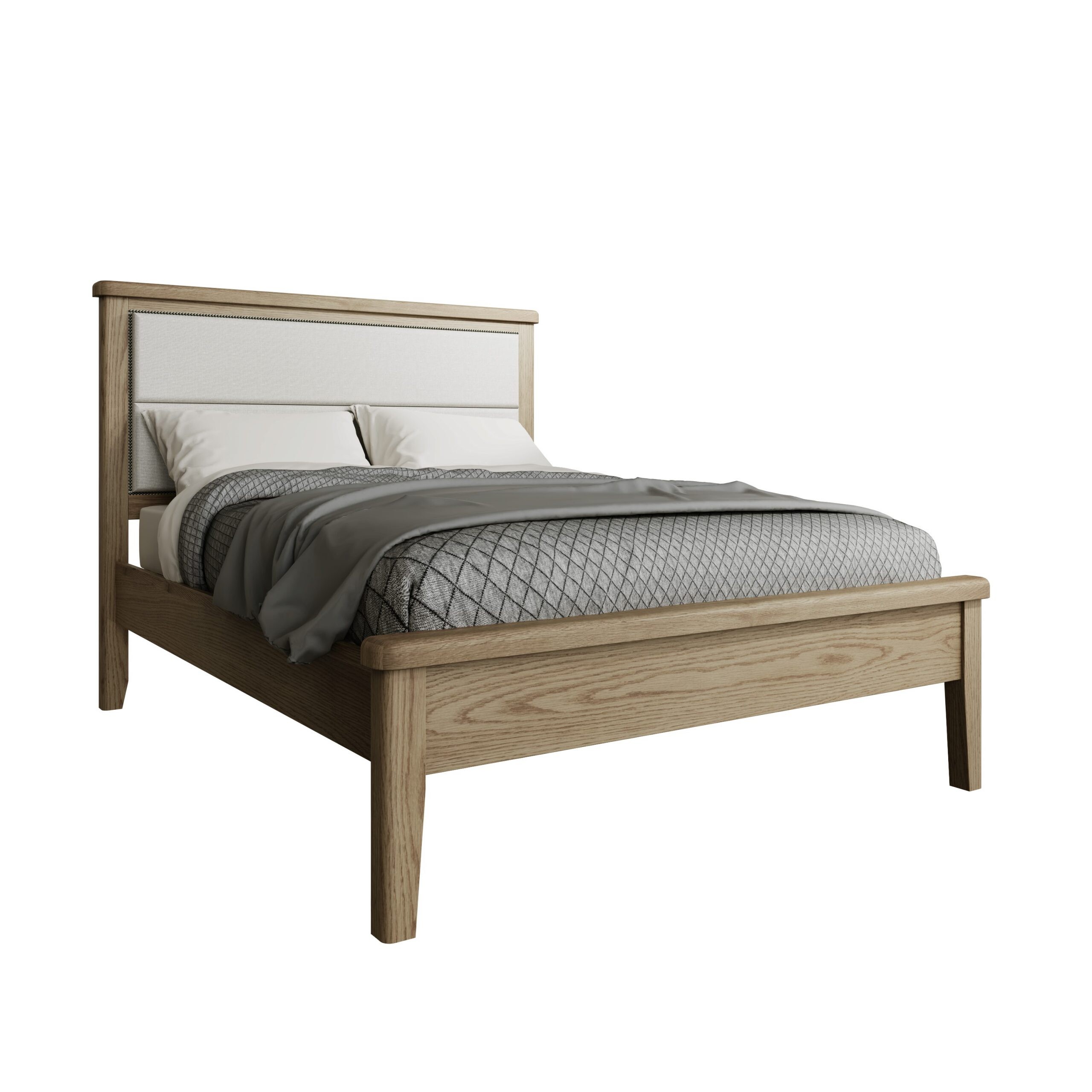 King Size Bed with Fabric Headboard - Image 9