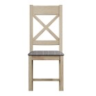 Cross Back Chair Fabric Seat in Check Grey - Image 3