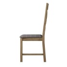 Cross Back Chair Fabric Seat in Check Grey - Image 4