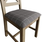 Cross Back Chair Fabric Seat in Check Grey - Image 5