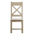 Cross Back Chair Fabric Seat in Check Natural - Image 4