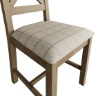 Cross Back Chair Fabric Seat in Check Natural - Image 6