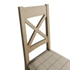 Cross Back Chair Fabric Seat in Check Natural - Image 7