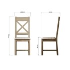 Cross Back Chair Fabric Seat in Check Natural - Image 8