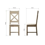 Cross Back Chair Fabric Seat in Check Natural - Image 9