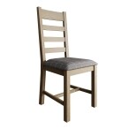 Slatted Chair Fabric Seat in Check Grey - Image 3