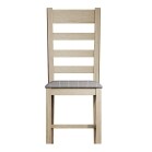 Slatted Chair Fabric Seat in Check Grey - Image 4