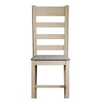 Slatted Chair Fabric Seat in Check Grey - Image 4