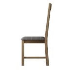 Slatted Chair Fabric Seat in Check Grey - Image 5