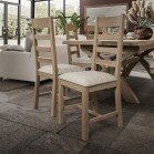Slatted Chair Fabric Seat in Check Natural - Image 2