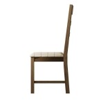 Slatted Chair Fabric Seat in Check Natural - Image 6