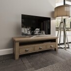 Large Oak Finish TV Stand