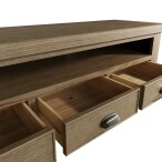 Large Oak Finish TV Stand - Image 7