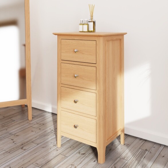 Oak Narrow Chest of Drawers