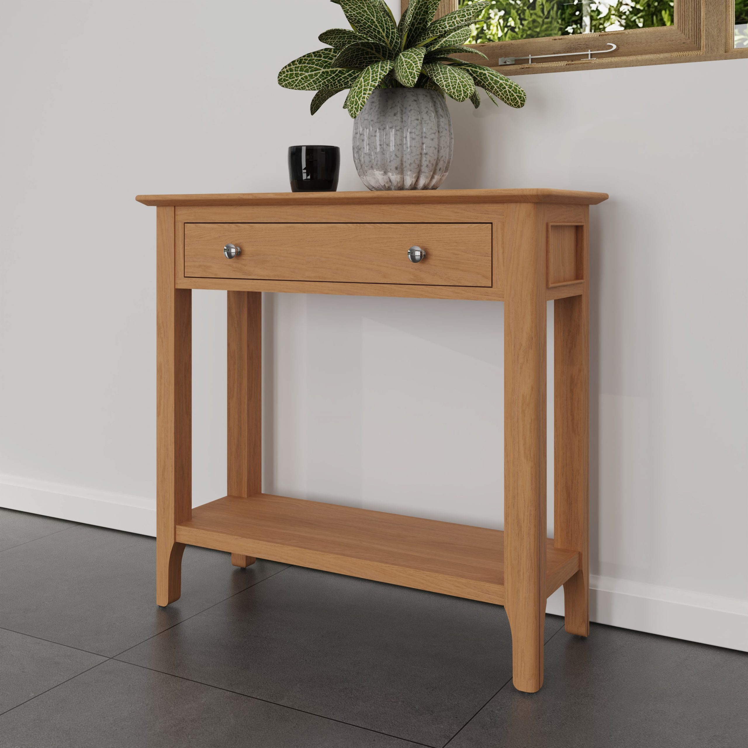 light oak console tables