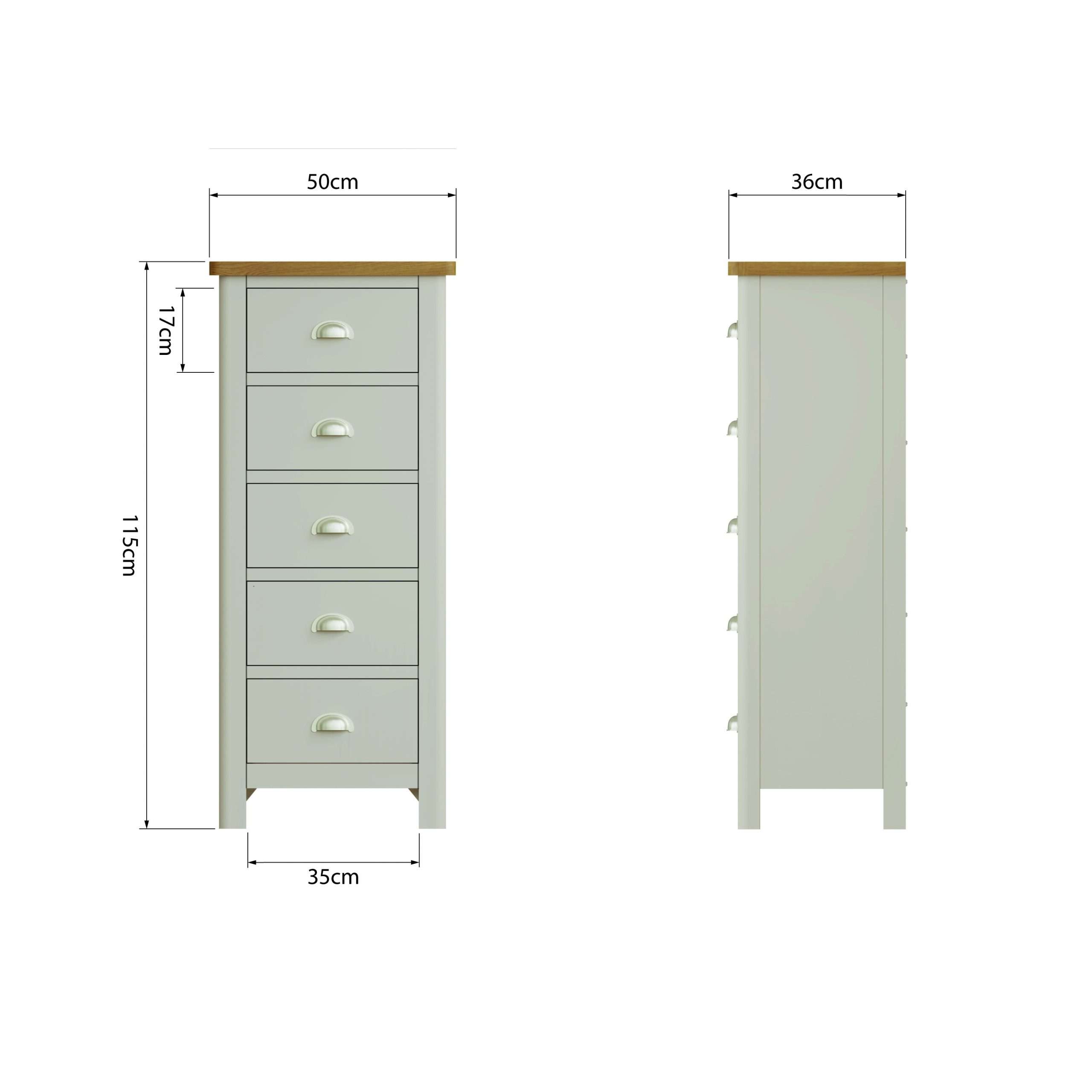 5 Drawer Narrow Chest - Image 10