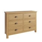 6 Drawer Chest of Drawers Oak - Image 2