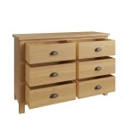 6 Drawer Chest of Drawers Oak - Image 3