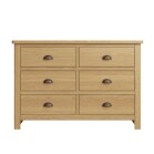 6 Drawer Chest of Drawers Oak - Image 4