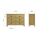 6 Drawer Chest of Drawers Oak - Image 8