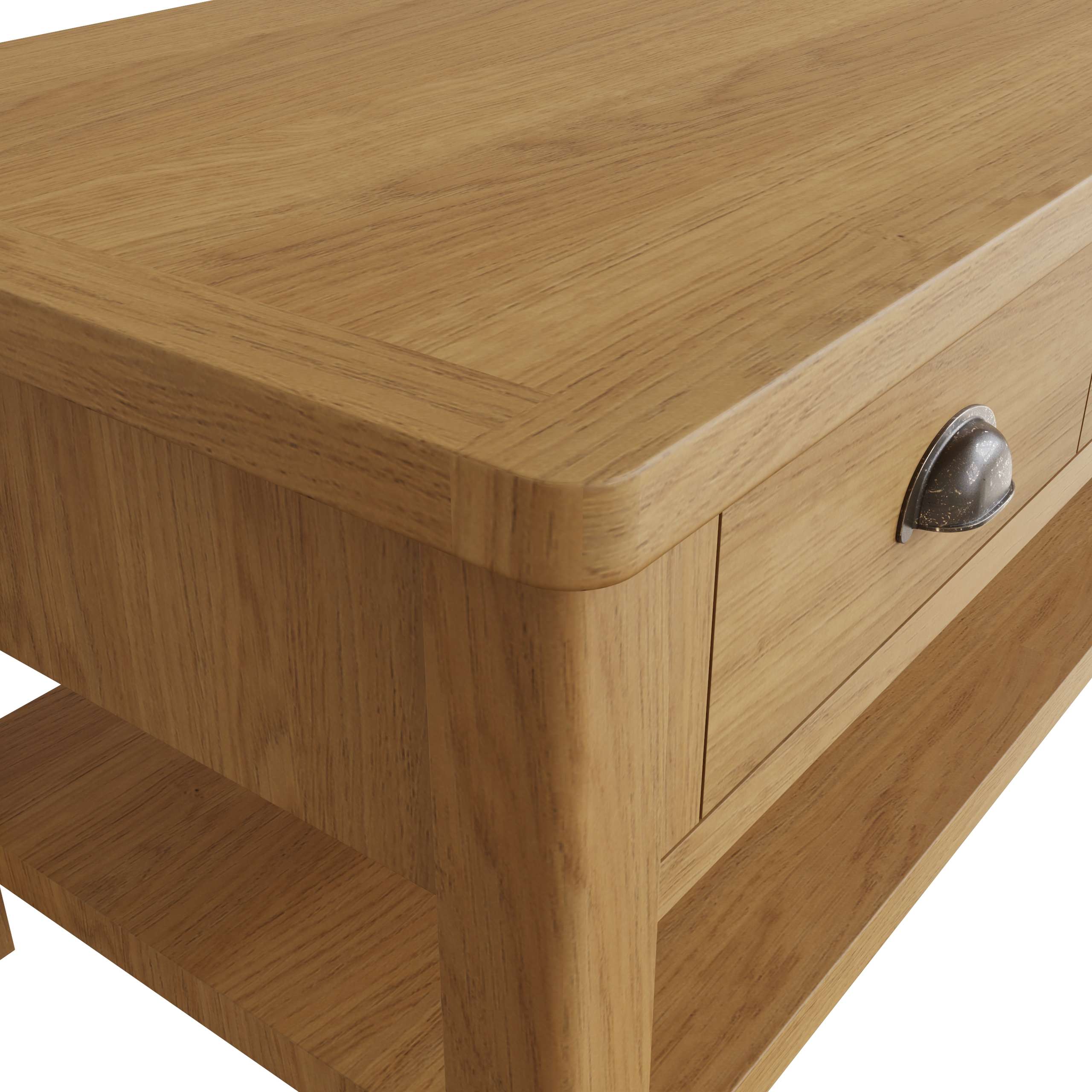 Rustic Oak Coffee Table with Ample Storage Space - Image 9