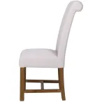 Scroll Back Fabric Dining Chair - Natural - Image 3