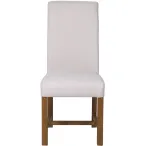 Scroll Back Fabric Dining Chair - Natural - Image 5