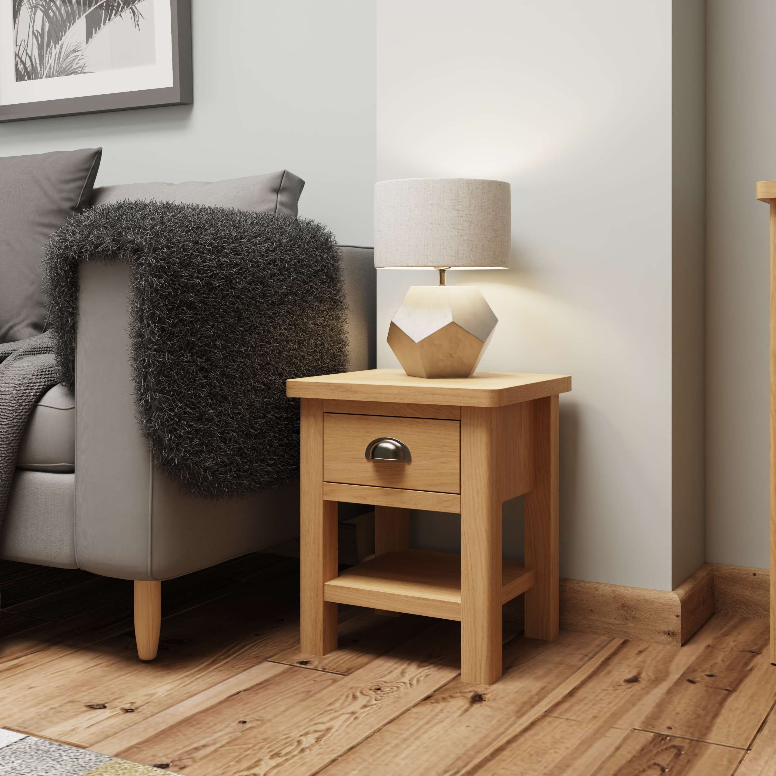 Oak Side Table Small - Rustic Charm for Your Living Space