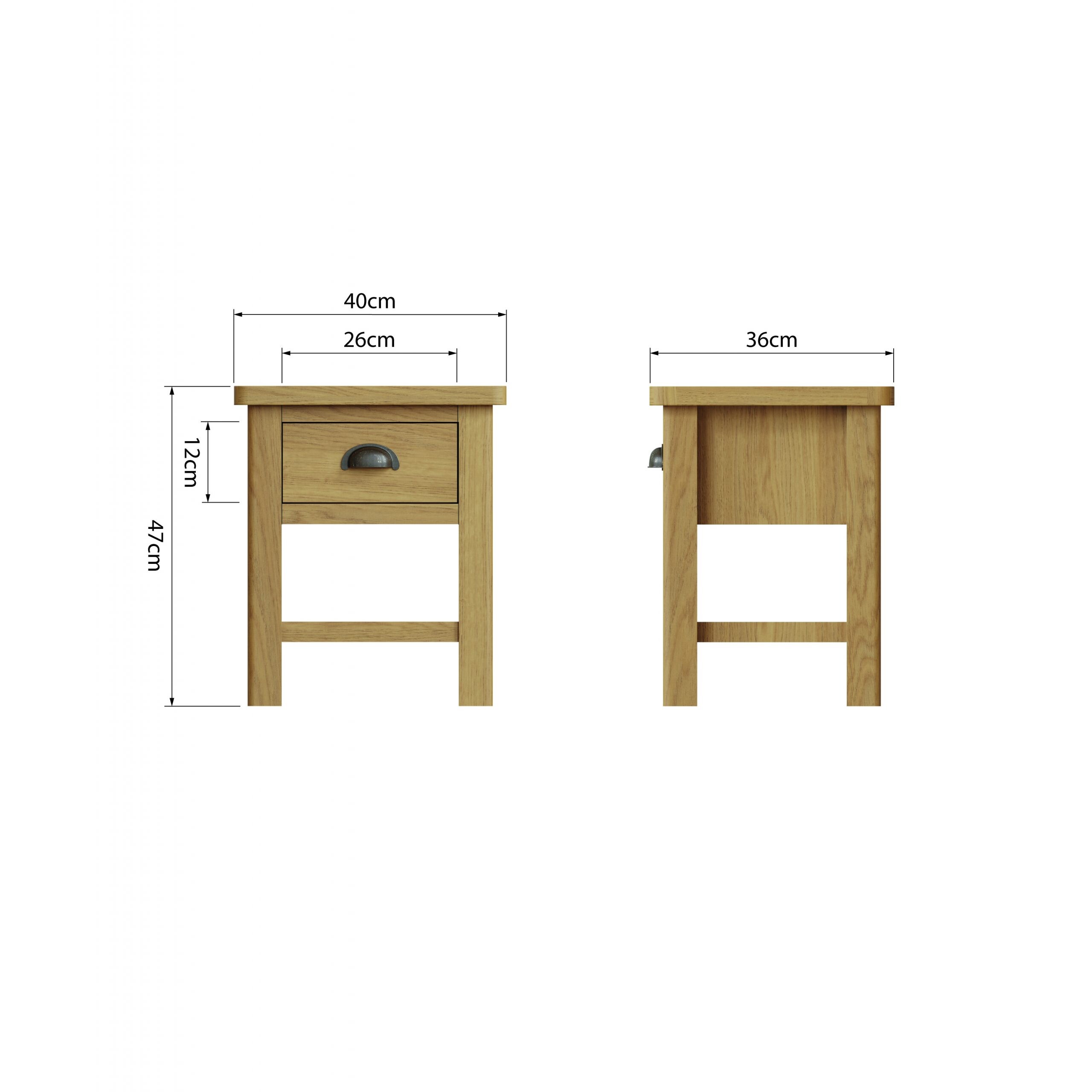 Oak Side Table Small - Rustic Charm for Your Living Space - Image 8
