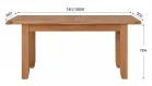 Extending Rustic Oak Dining Table