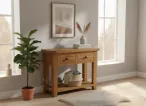Oak Console Table With Storage