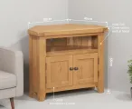Rustic oak corner tv stand