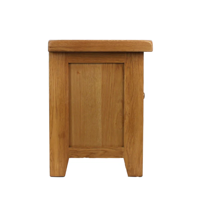 Large Solid Rustic Oak TV unit - 120cm Wide , With Shelf & Ready Assembled - Image 5