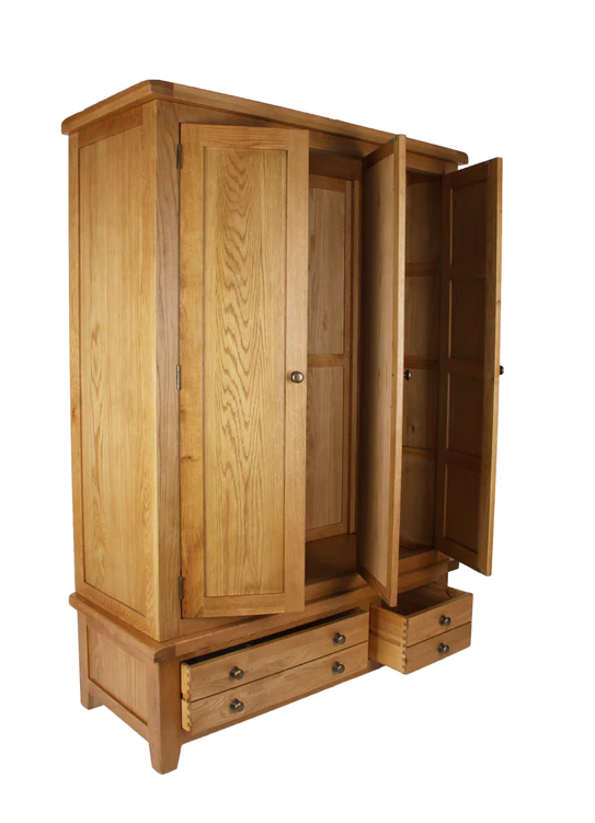 Wardrobe 3 Door Oak - Image 5