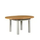 Premium Solid Wood Round Dining Table - Royal Oak & Grey - Image 3