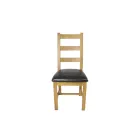 Solid Oak Ladder Back Dining Chairs - Traditional Wood Design - Image 4