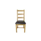 Solid Oak Ladder Back Dining Chairs - Traditional Wood Design - Image 4