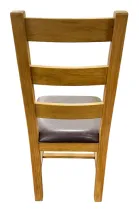 Solid Oak Ladder Back Dining Chairs - Traditional Wood Design - Image 6