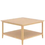 Light Oak Square Coffee Table With Shelve - Image 3