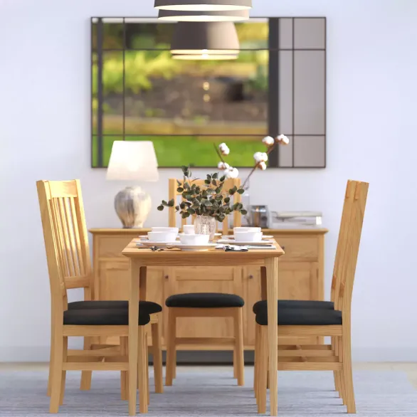 Light Oak Square Dining Table